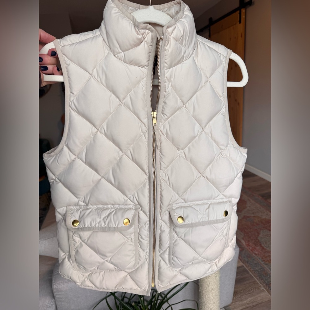 J. Crew Quilted Vest in Cream